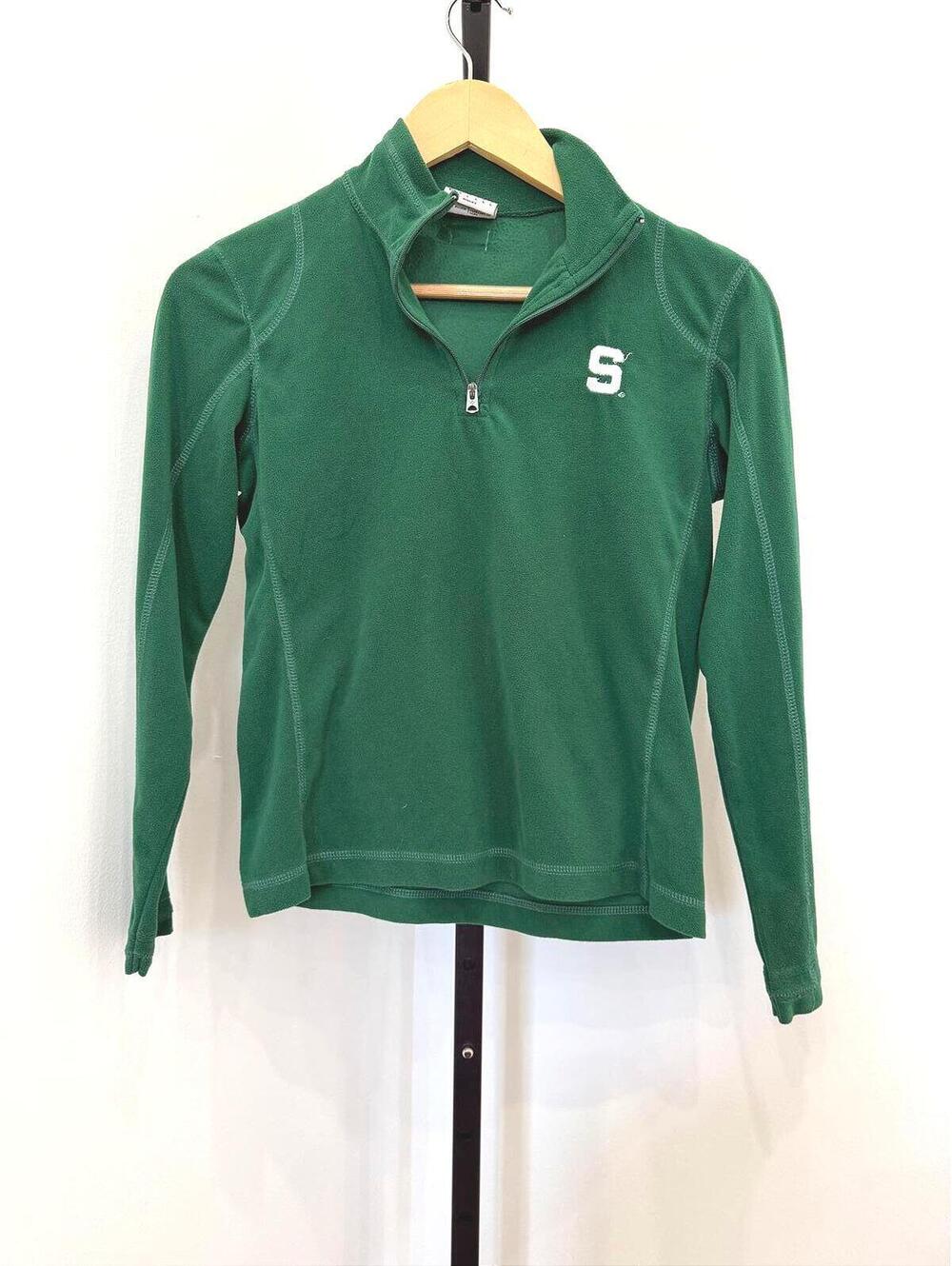 Green Quarter-Zip Fleece Pullover MSU Michigan State Columbia Medium
